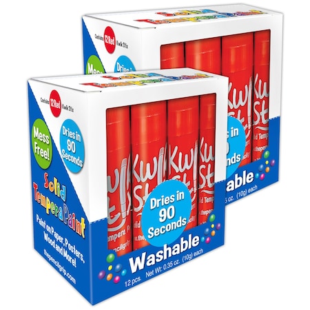 Kwik Stix Solid Tempera Paint Sticks, Single Color Pack, Red, 24PK TPG-60020